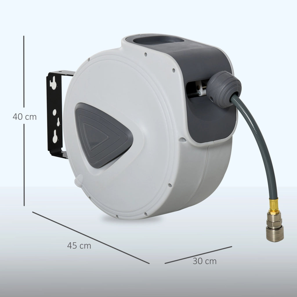 Avvolgitubo Automatico per Aria Compressa 20m ¨C Xylo ¨C Attacco 1/4'' BSP Supporto Parete Rotazione 180¡ã Grigio