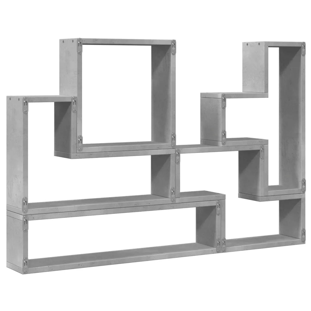 Scaffale a Parete Grigio Cemento 90x12x64 cm Legno Multistrato 840803