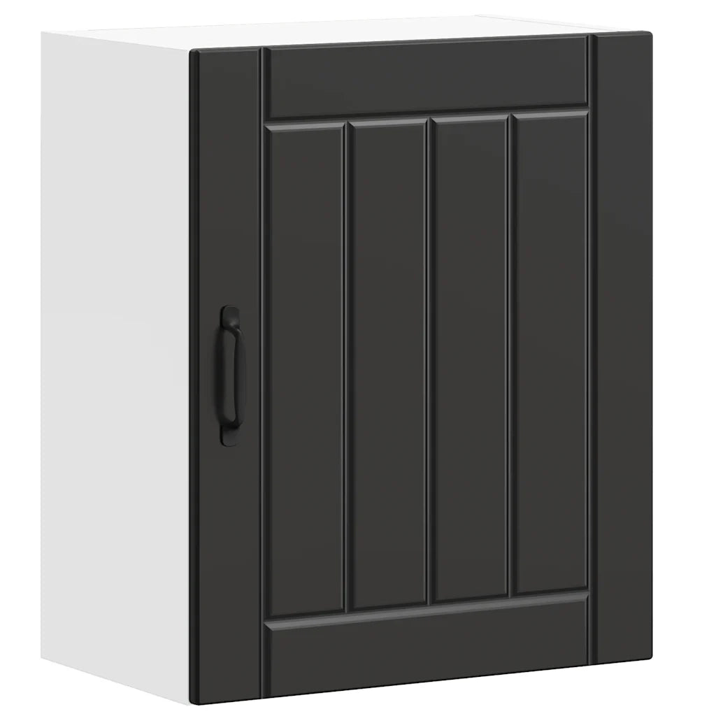 Pensile da cucina Lucca dal design moderno 50 x 31 x 60 cm con spazio ottimizzato in legno composito nero 02_0050153