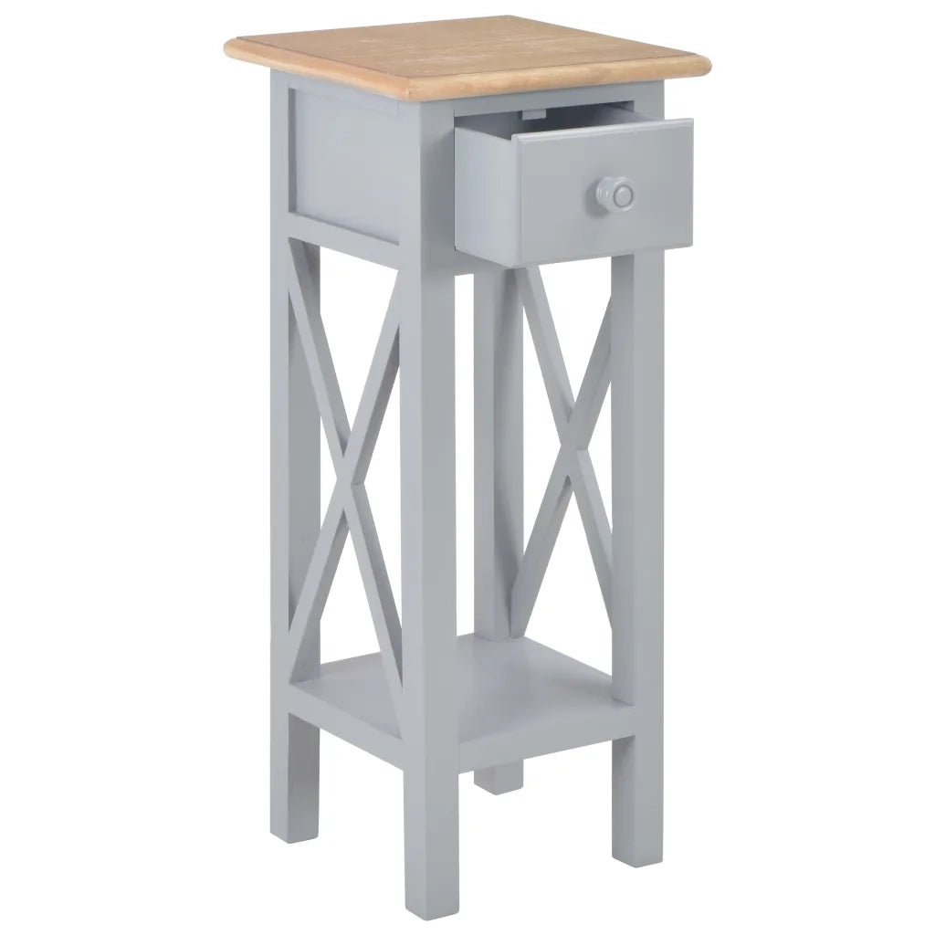 Tavolino Laterale Grigio 27x27x65,5 cm in Legno 280058