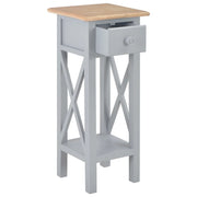 Tavolino Laterale Grigio 27x27x65,5 cm in Legno 280058