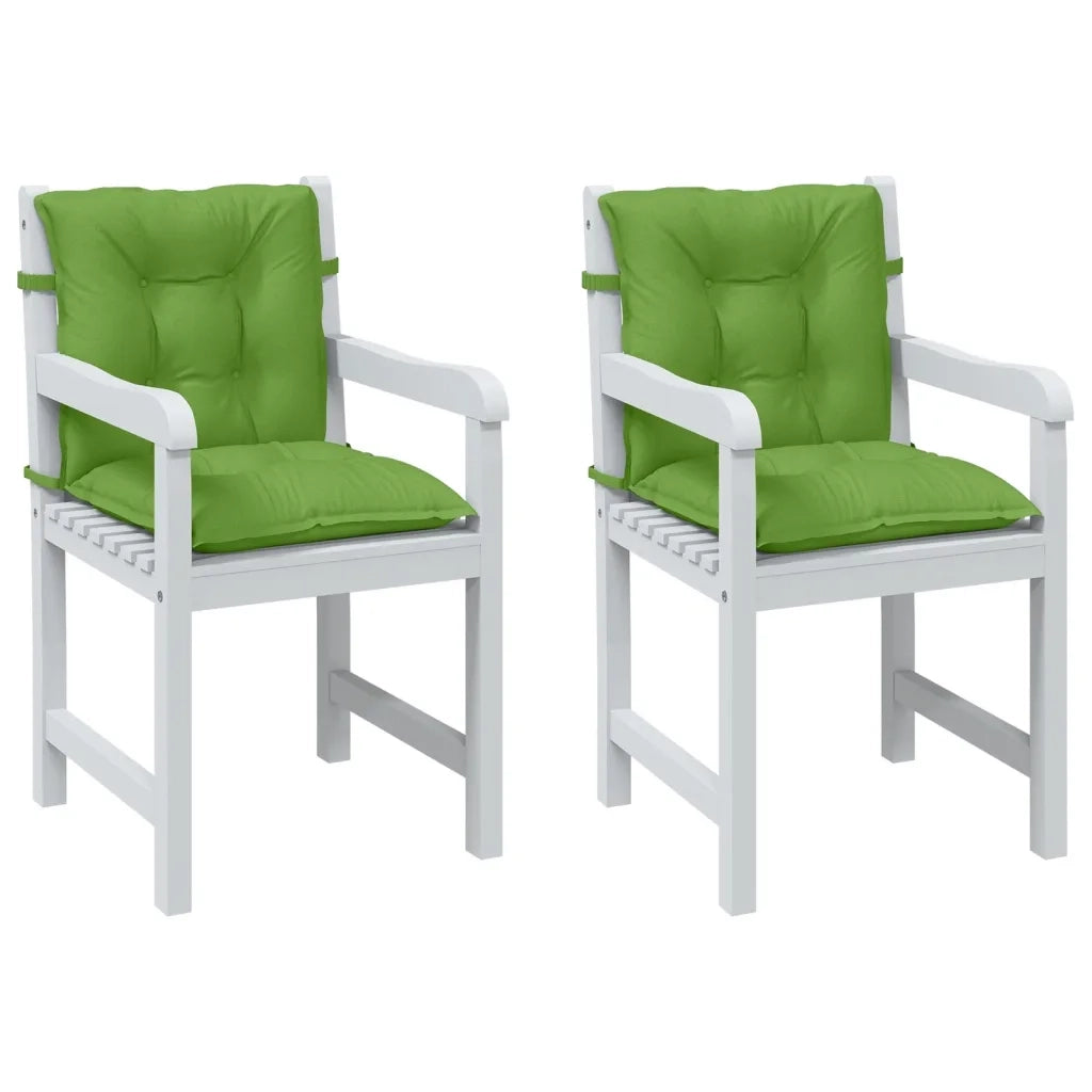 vidaXL Cuscini Sedia Schiena Bassa 2 pz Verde Mélange 100x50x7 Tessuto
