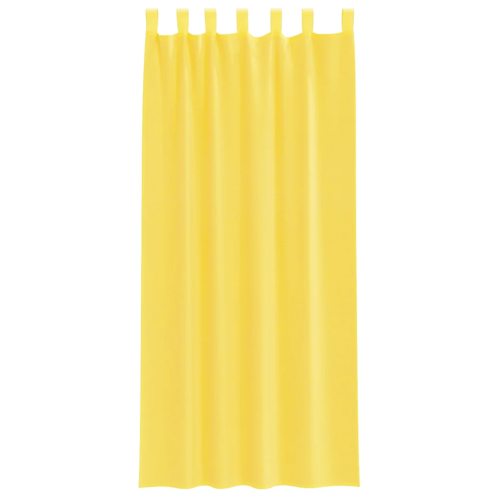 Tende in Voile con Tasche per Aste 2 pz Giallo