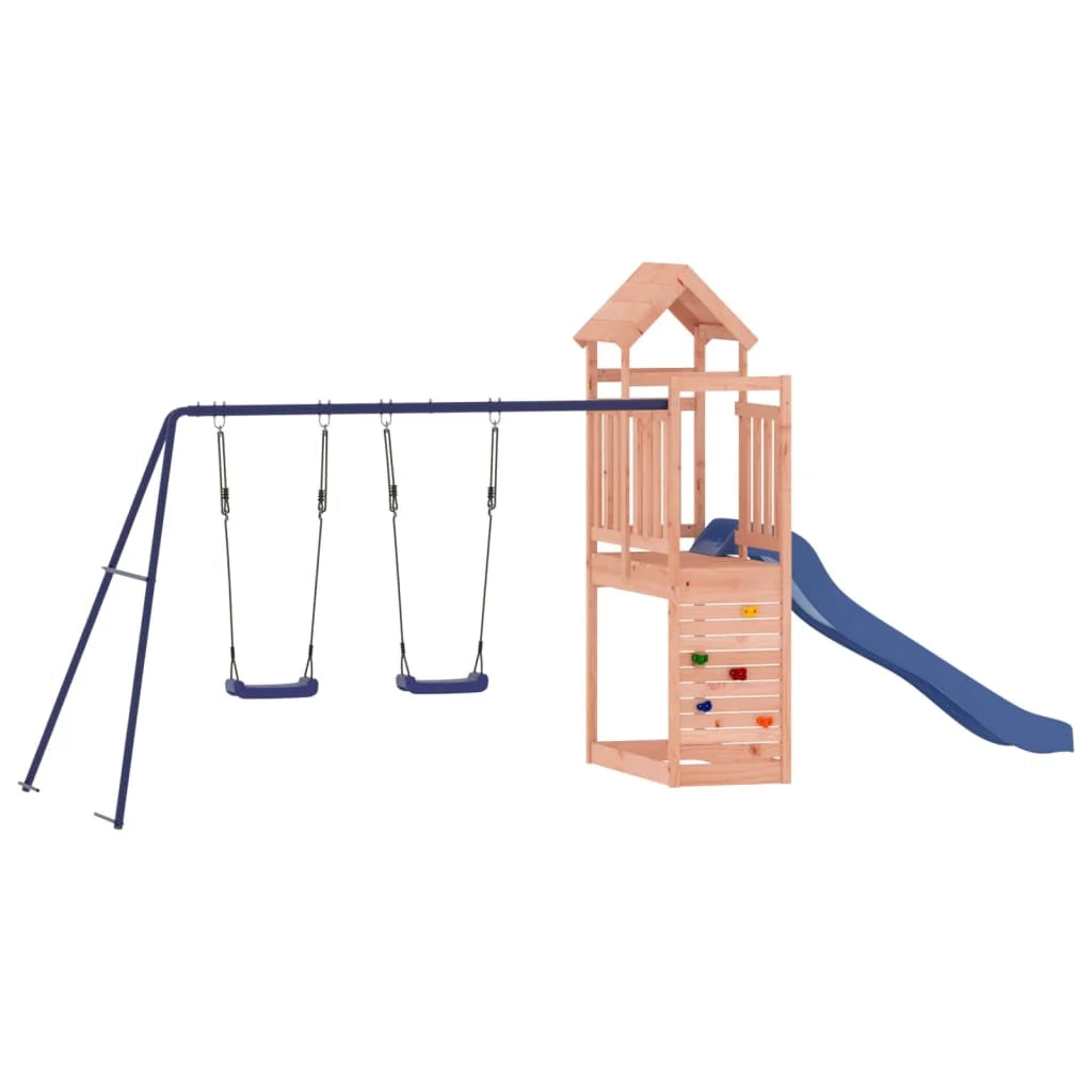 Area giochi all'aperto con altalene scivolo e robuste strutture per arrampicarsi  giochi da giardino 495 x 186 x 214 cm legno massello di abete Douglas 02_0004974