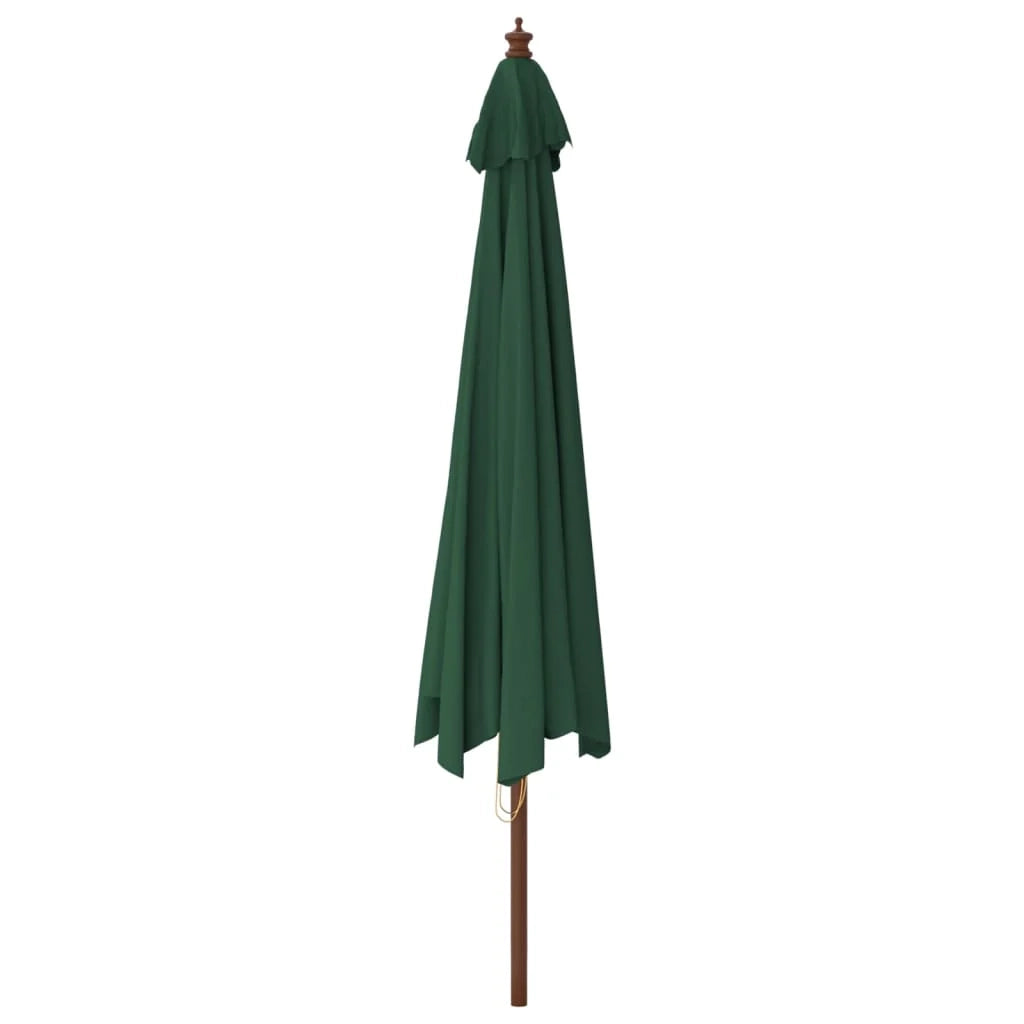 Ombrellone da giardino con palo in legno 400 x 273 cm verde 02_0008371