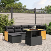 Set Divani da Giardino con Cuscini 7pz Nero Polyrattan 3274058