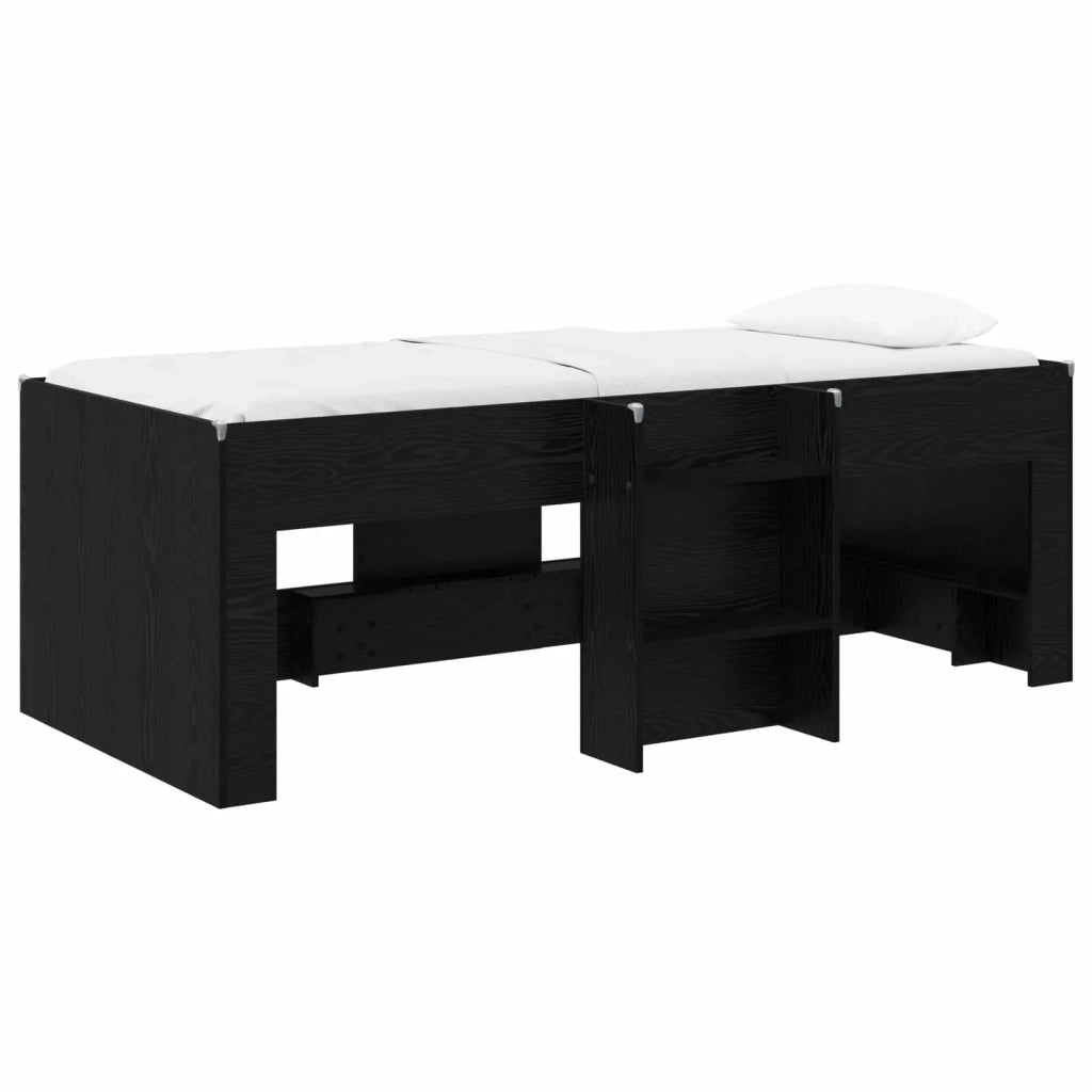 Letto Alto per Bambini 2 pcs Rovere Nero 98.5 x 200 cm