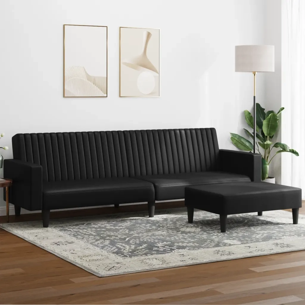 Set di Divani 2 pz Nero in Similpelle
