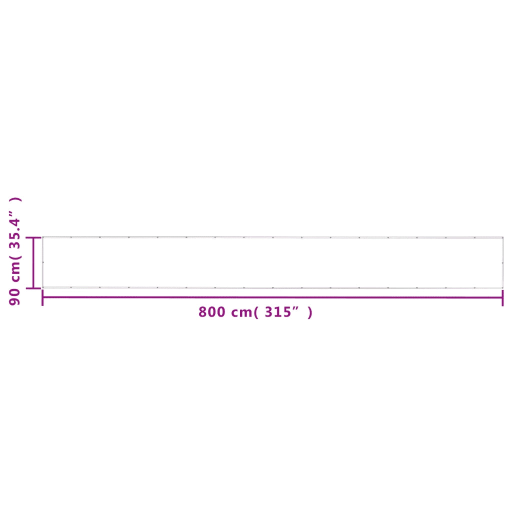 Paravento da Balcone Sabbia 90x800 cm 100% Poliestere Oxford 4000033