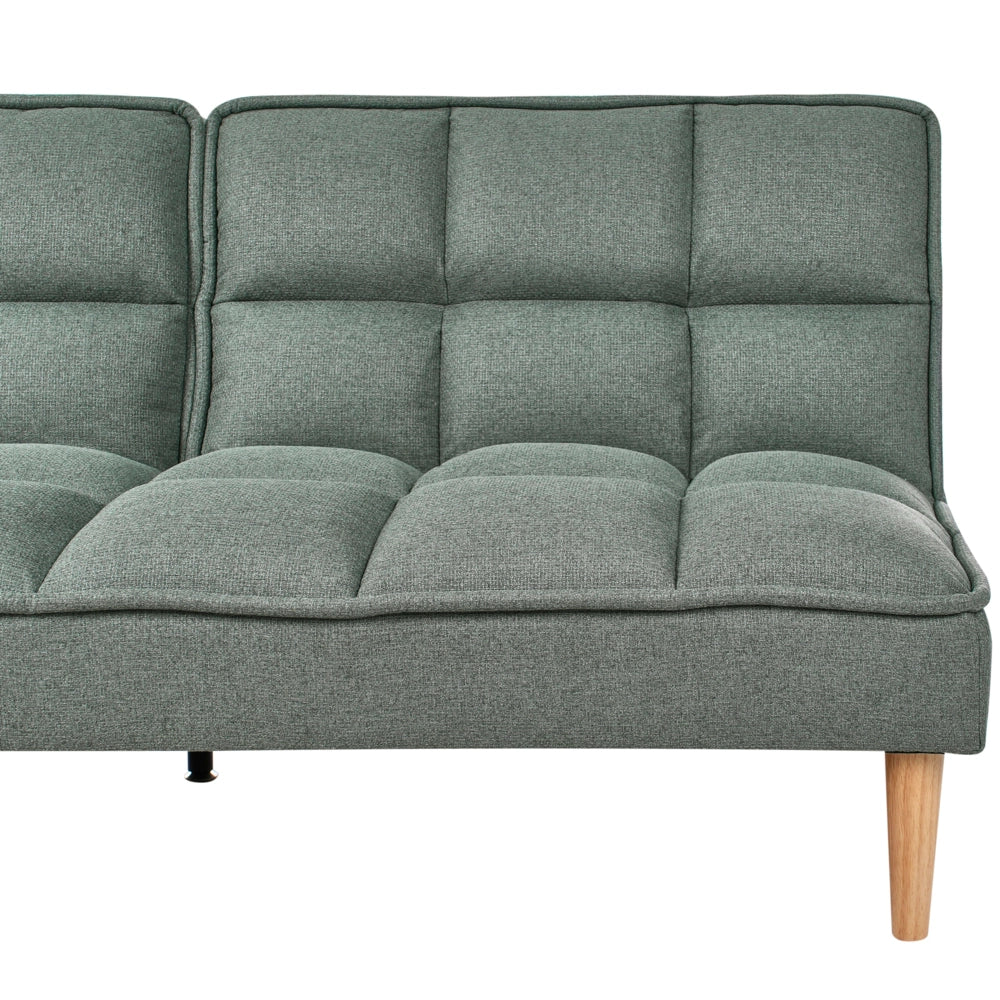 Divano letto Verde chiaro Easy Clean Tessuto 3 posti reclinabile Schienale trapuntato Divano letto semplice Click-Clack