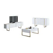 Pignano, set Mobili da Soggiorno Modulabile, Bianco