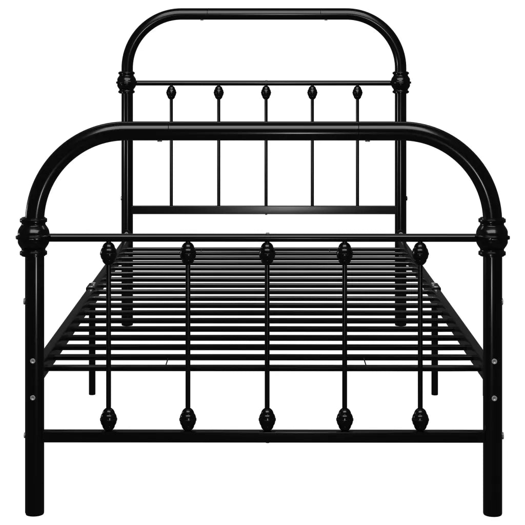 Giroletto-Struttura Letto Nero in Metallo 100x200 cm 898439