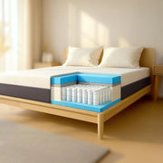 Materasso 120x190 Memory Foam e Waterfoam Alto 22 cm | Materasso Ortopedico e Anallergico | Sfoderabile e Traspirante