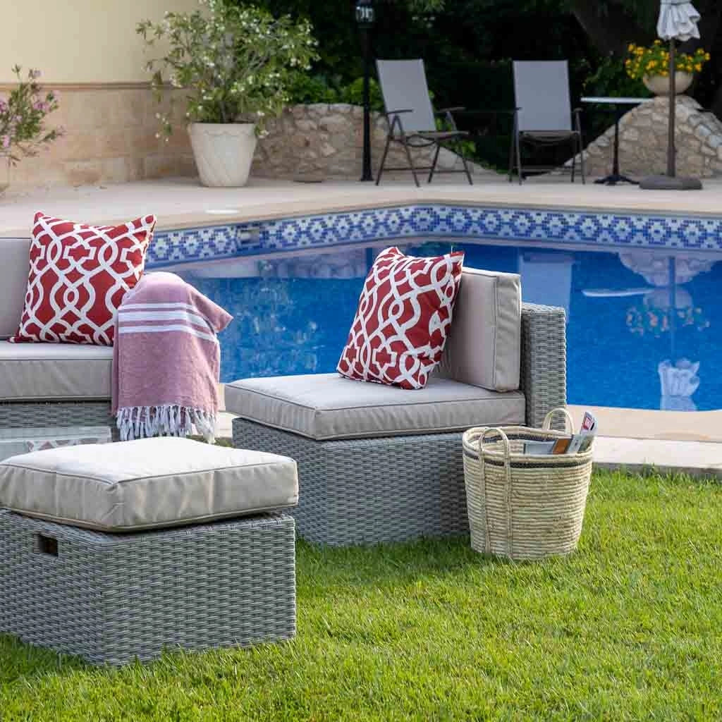 Navicella in fibra naturale marrone 36x36x30h