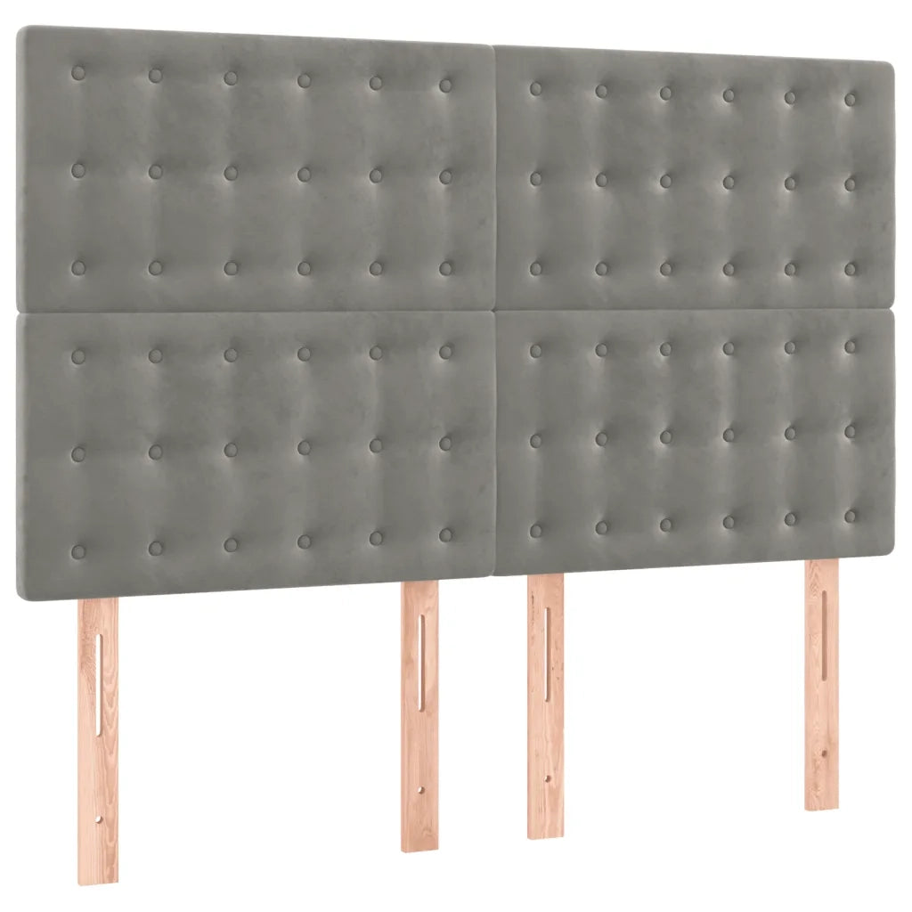 Giroletto a Molle con Materasso Grigio Chiaro 140x200cm Velluto 3132921