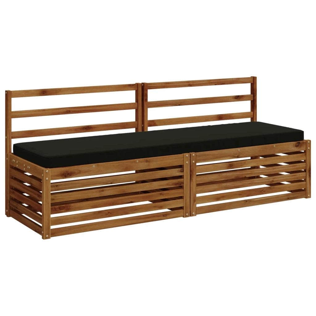Cuscini per Panchina a 2 Pezzi VUGHT 2 pz 100% Poliestere Nero 952127