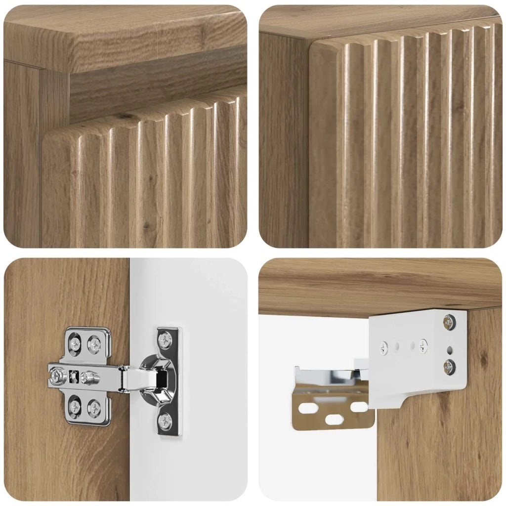 Set di mobili per il bagno 2 pz Rovere Artigianale 3406122