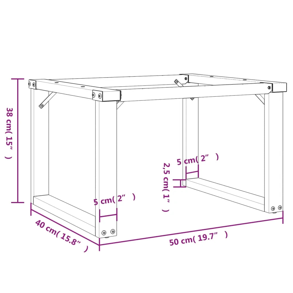 Telaio Gambe a O per Tavolino da Salotto-Gamba per Tavolo 50x40x38 cm in Acciaio
