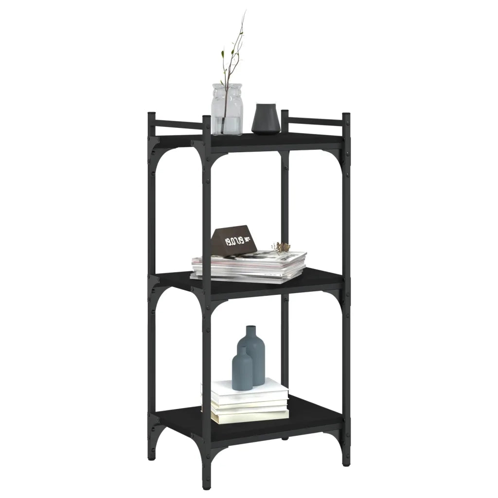 Libreria a 3 Ripiani Nera 40x30x86 cm in Legno Multistrato 837627