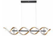 Lampada sospensione doppia Abrax LED 40W nero oro Reality