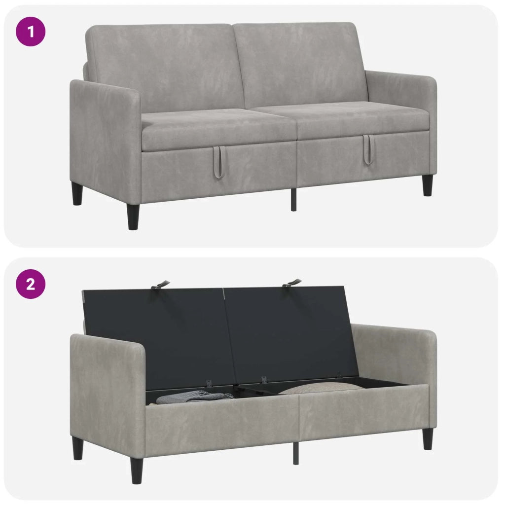 Divano con Storage Grigio Chiaro 172 x 78 x 87 cm Poliestere 42036961