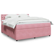 Giroletto a Molle con Materasso Rosa 180x200 cm in Velluto 3290123