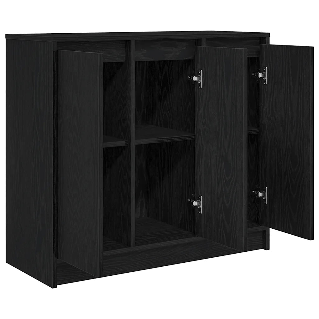 Credenza-Buffet-Armadio da cucina Rovere Nero 85x34x76 cm in Legno Multistrato