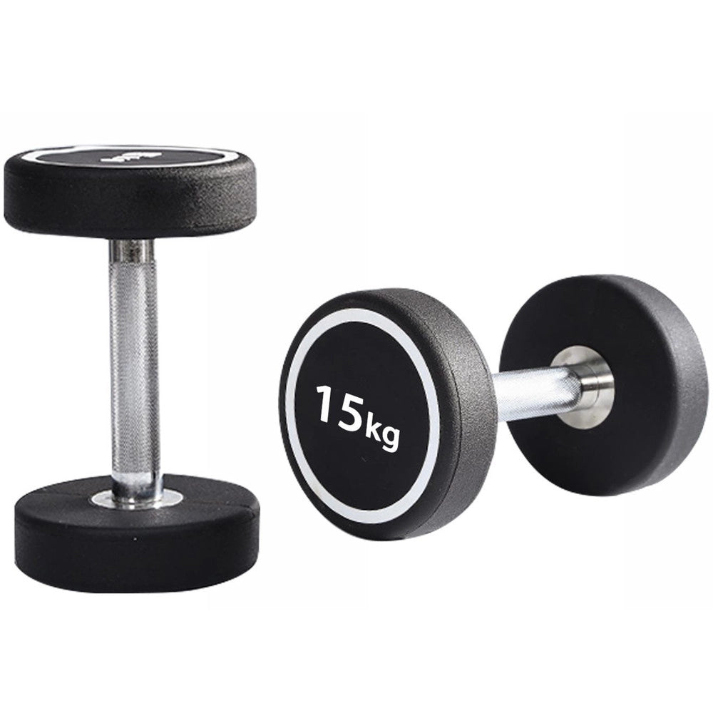 Trade Shop - Manubrio Singolo Professionale In Vinile Da 15 Kg Pesi Palestra Fitness Sport -