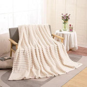 Coperta di Piuma Bianca di Flanella soffice e calda da 200 x 230 cm - Lavabile in Macchina, Coperta di Fleece morbida e calda per la zona soggiorno