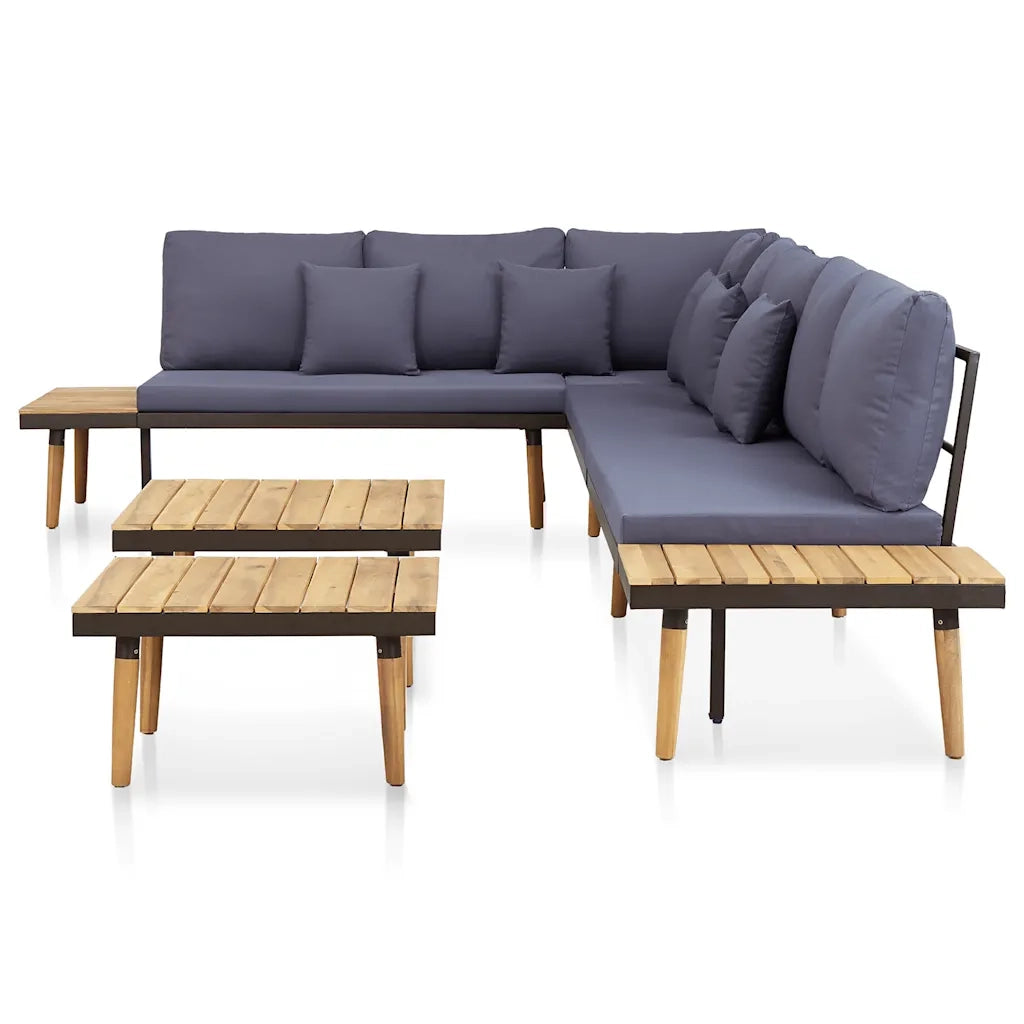 Set Divani da Giardino 7 Posti con Cuscini Legno Acacia Marrone cod mxl 39364