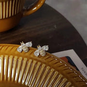 Orecchini a forma di ape per donne in argento sterling 925 - Orecchini con zircone - Gioielli e regali moda - Argento sterling .