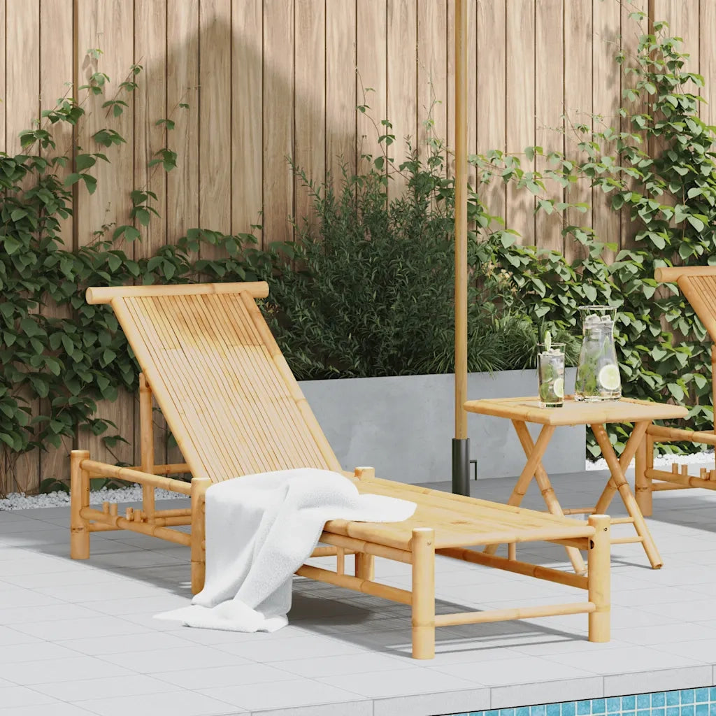 Lettino Prendisole | Sdraio da giardino | Lettino da sole 55x199x30 cm in Bamb¨´