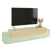 Cassino, Mobile Porta tv 3 Ripiani Made in Italy, 200x45x51.5h cm Verde