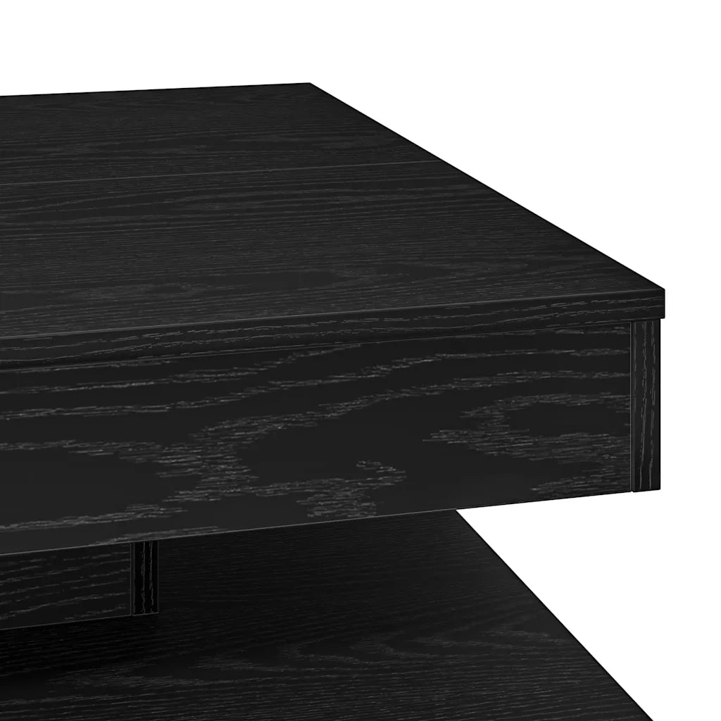 Tavolino da CaffÃ¨ Girevole a 360 Gradi Nero 70x70x34,5 cm