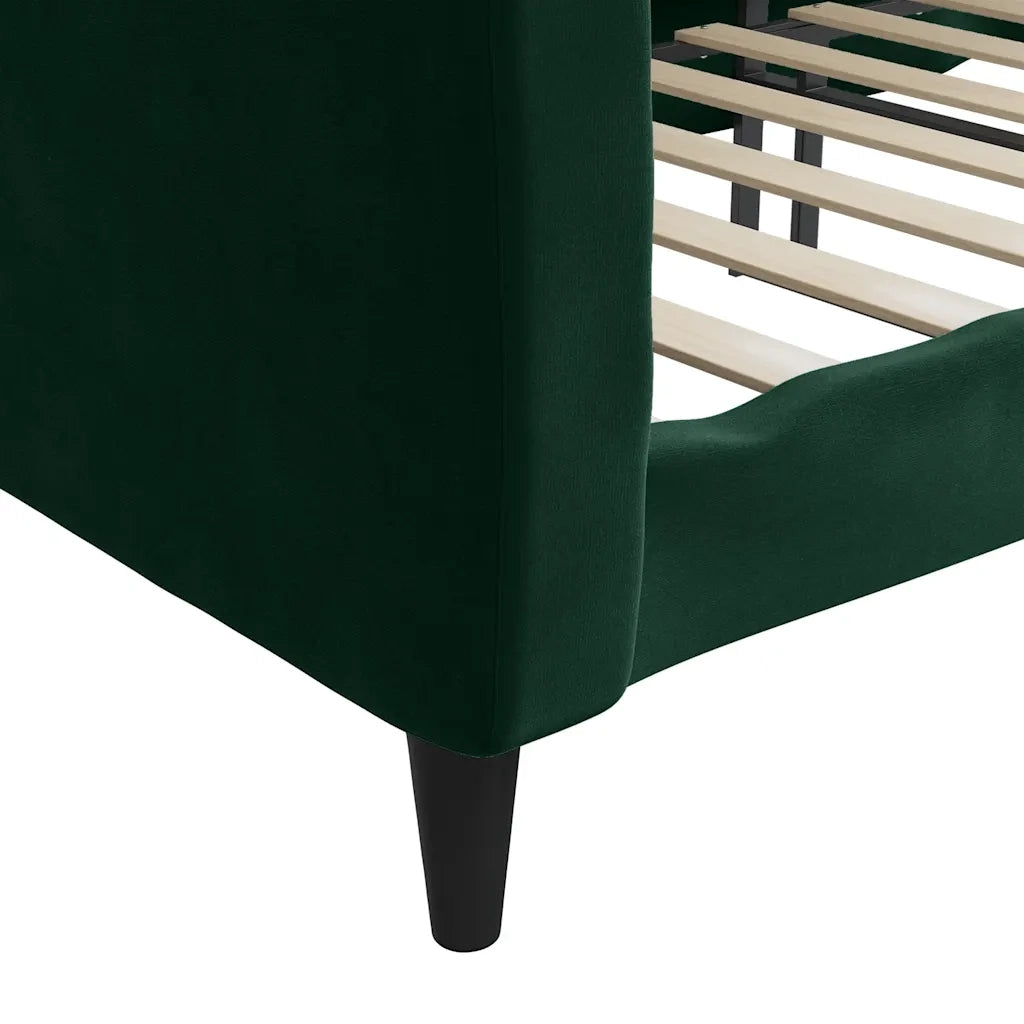 Letto singolo | Letto per adulti | Letto da Giorno Verde Scuro 100x200 cm in Velluto