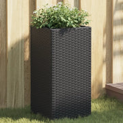 Fioriera da Giardino Nero 30x30x60 cm in Polyrattan 366410