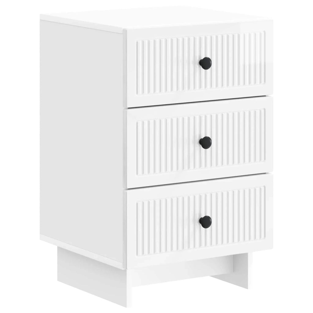 Armadio da Notte con cassetto Bianco Lucido 43 x 41 x 66,5 cm