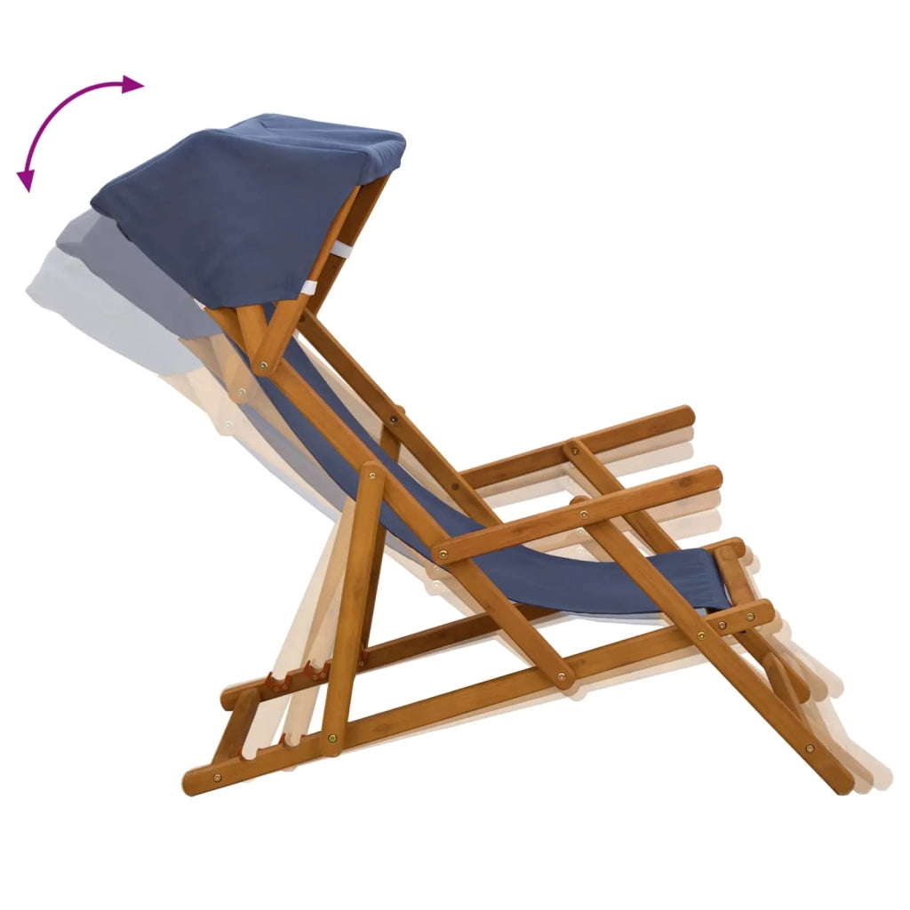 Lettino 4 pcs 3 Posizione Legno di Eucalipto Massello Blu 3407797
