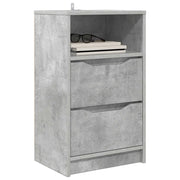 Set di 2 Comodini | Armadio da Notte | Mobiletto da notte con cassetto Grigio cemento 40 x 30 x 467 cm