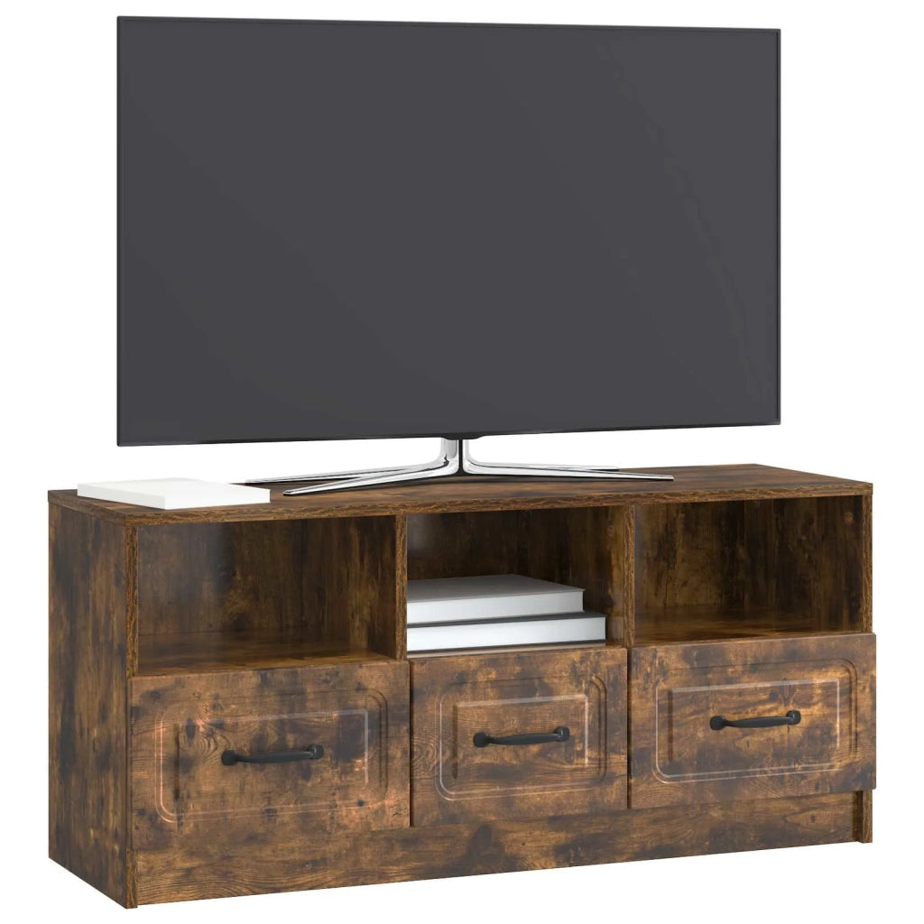 Mobile TV Rovere Fumo 102 x 34,5 x 47 cm Legno ingegnerizzato