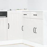 Mobiletto da cucina-Armadio da cucina "Lucca" Bianco lucido in legno ingegnerizzato 282479