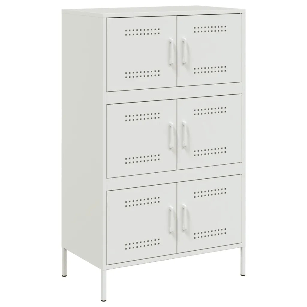 Credenza-Buffet-Armadio da cucina Bianca 68x39x113 cm in Acciaio 626366