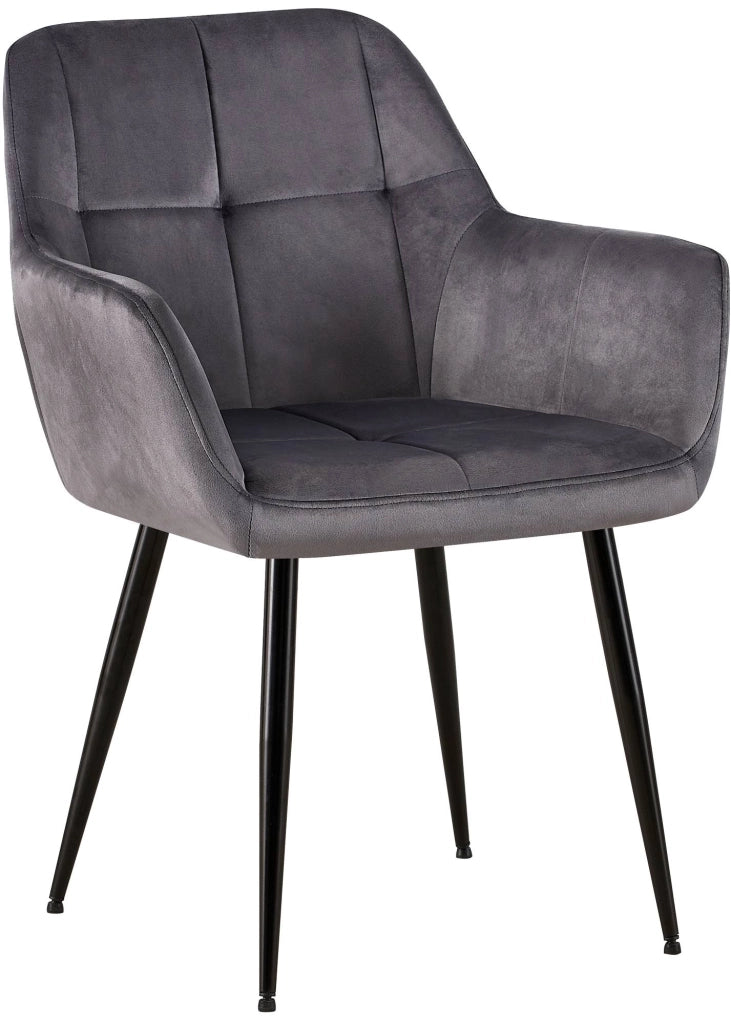 Sedia visitatore Emia Velluto,grigio