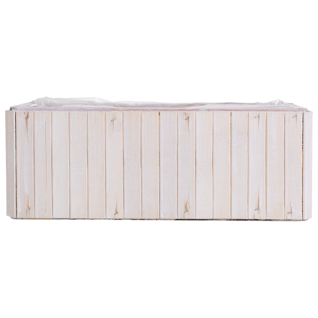 Cesto rettangolare in legno marrone 30,5x14,5x11h