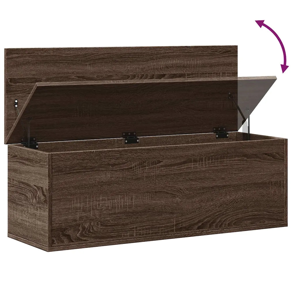 vidaXL Contenitore Portaoggetti Rovere Marrone 102x35x35 cm Truciolato