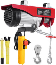 Elica con capacità di sollevamento di 800 kg e cablaggio a distanza di 7 metri con comando a 230 V. Disposto con elica elettrica con altezza di sollevamento.