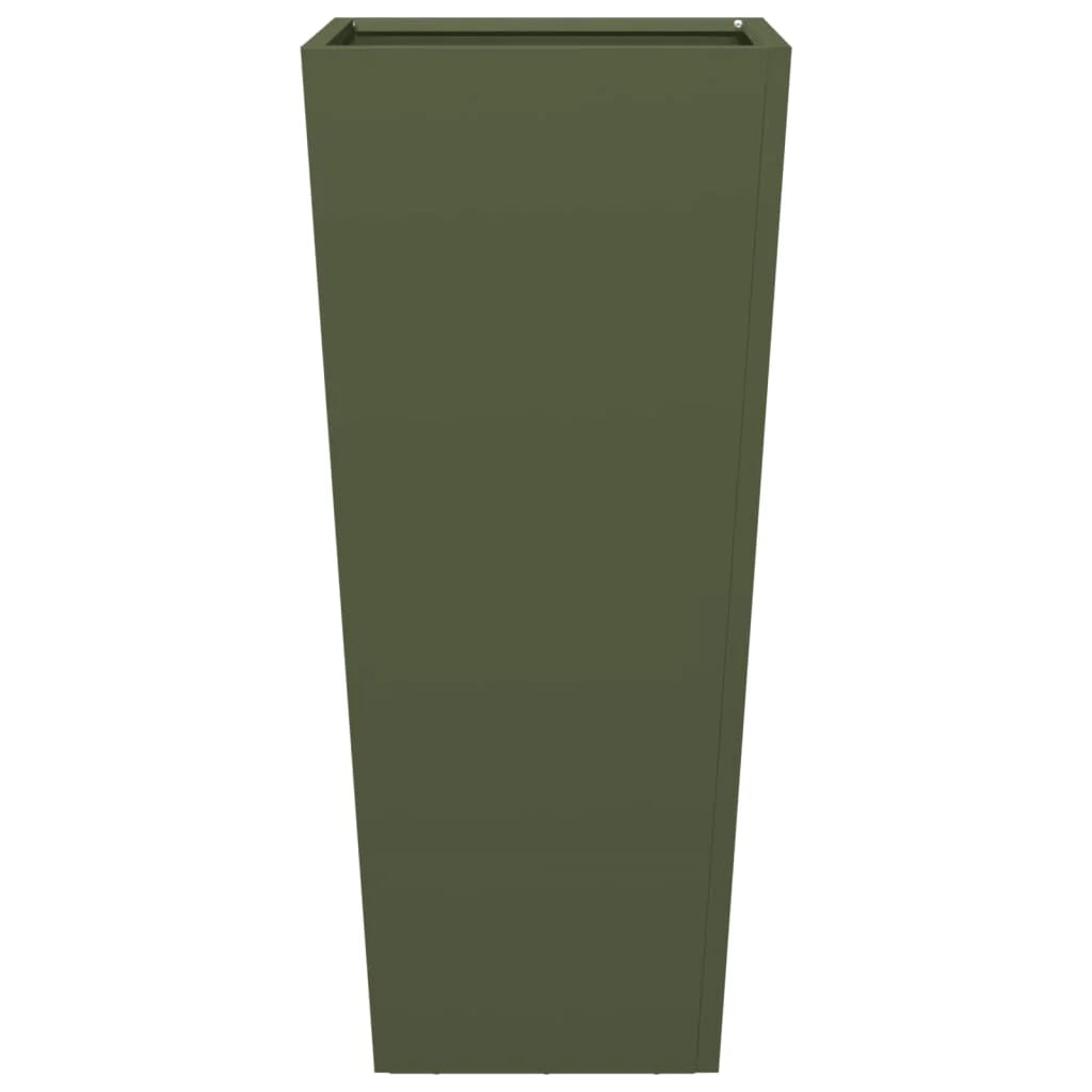 Fioriera aiuola rialzata fioriera aiuola giardino terrazza set da 2 verde oliva 35 x 35 x 75 cm acciaio verde 02_0039081