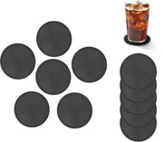 Set di Sostegni per Vetrini di 12 Sostegni in Silicone Antiscivolo e Isolanti per Vetrini con Bordo per Bar, Caffè, Casa, Feste, Ufficio (Nero)