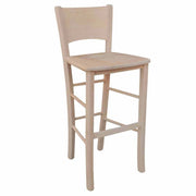 Sgabello Lucy in legno di faggio grezzo da verniciare con seduta in massello H73