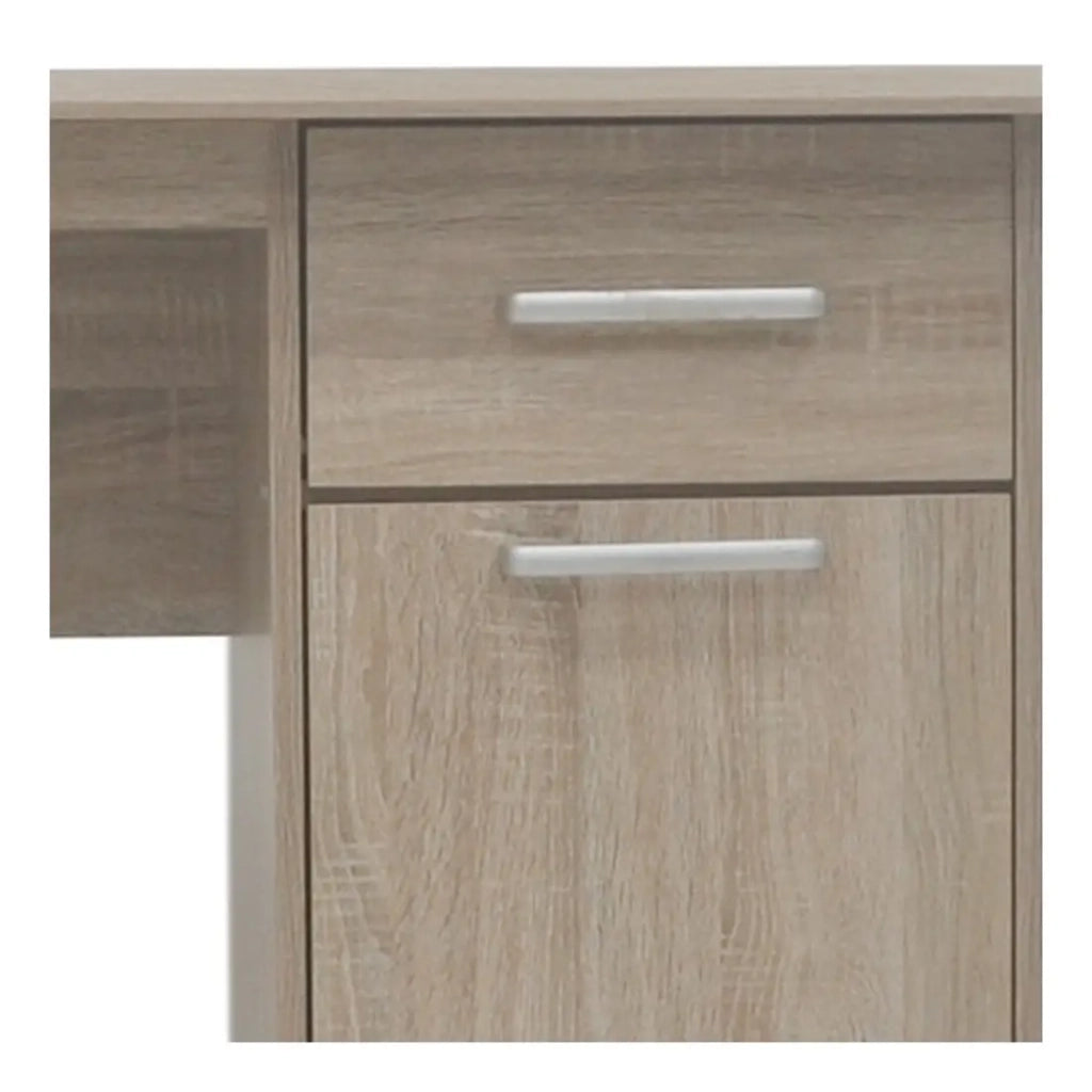 Scrivania retta PRAGA – 1 cassetto, 1 porta – Colore rovere sonoma – Design funzionale